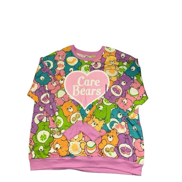 Hybrid Apparel Womens Care Bears Crewneck Sweatshirt Pink XL New - Picture 1 of 6
